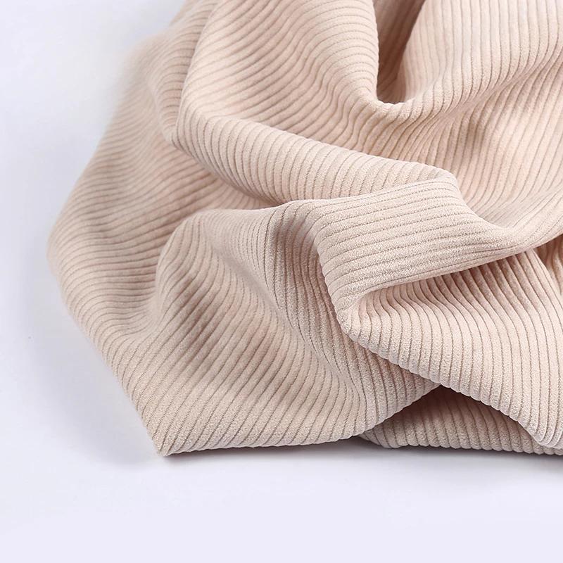 8 Strips Polyester Sand Wash Cotton Corduroy Cloth Non-elastic Cotton Fabric for Men and Women Coat Cloth Head