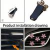 5pcs Pink/White Crystal Car Air Vent Fragrance Decoration Clip, Auto Interior Decor Accessories