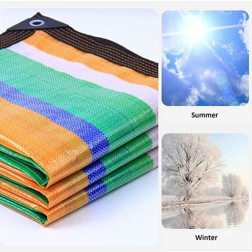 Farbige Streifen Planen Tarp mit Ösen Wasserdicht Sonnenschutz Dickes Regendichtes Tuch Gewächshausbeschattung Thermische Isolierung Plane Geeignet für Außen