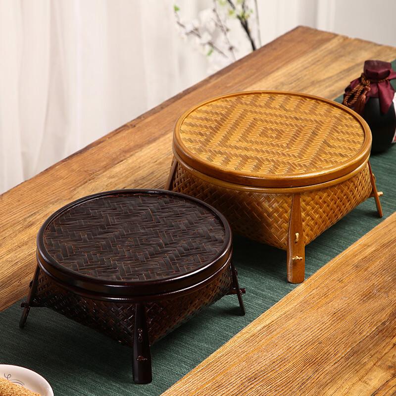 Japanese Style Lacquered Bamboo Storage Basket