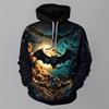 Men's Spring and Autumn Drawstring Hooded Sweatshirt with Colorful Symbol Print, Stylish, Comfortable, and Breathable Top