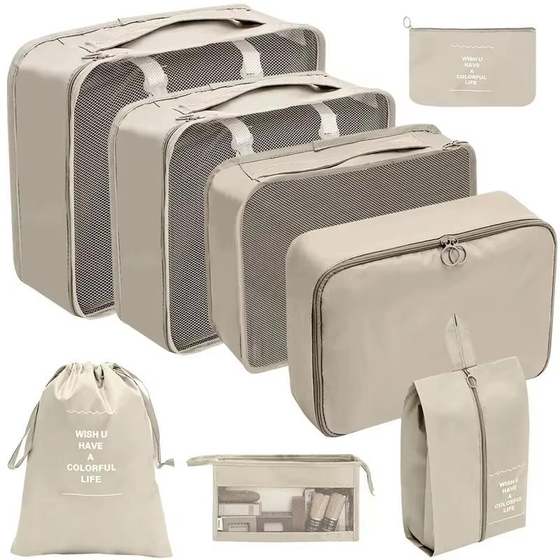 8 Pcs Set Travel Organizer Storage Bags Suitcase Packing Cubes Set Cases Portable Luggage Clothes Shoe Tidy Pouch Folding