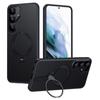 For Samsung Galaxy S24 Case Compatible with MagSafe PC+TPU Phone Cover Ring Holder Carbon Fiber Texture