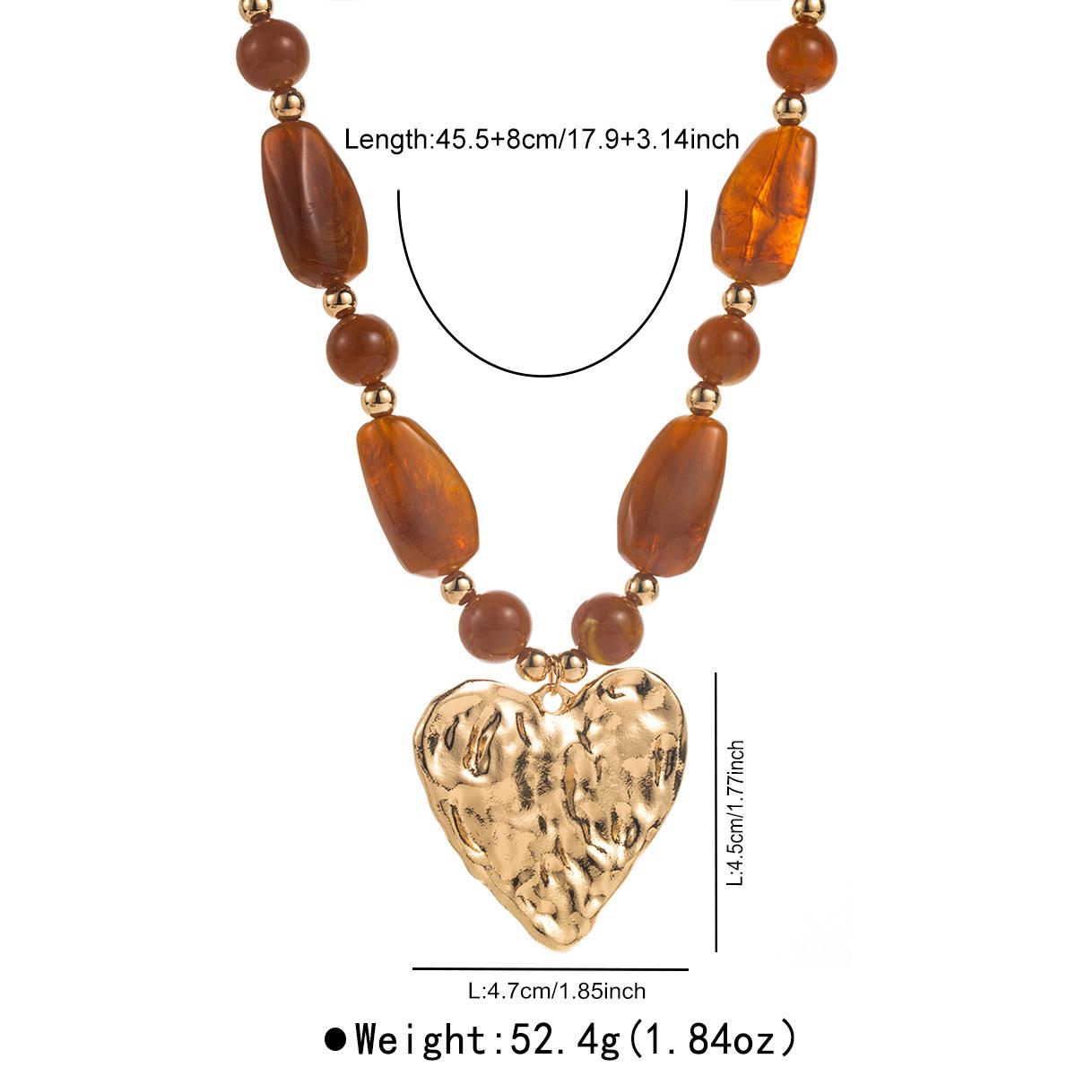 

Personalized Special-shaped Irregular Beaded Collarbone Chain, Retro Style Autumn and Winter Necklace for Women коричневий