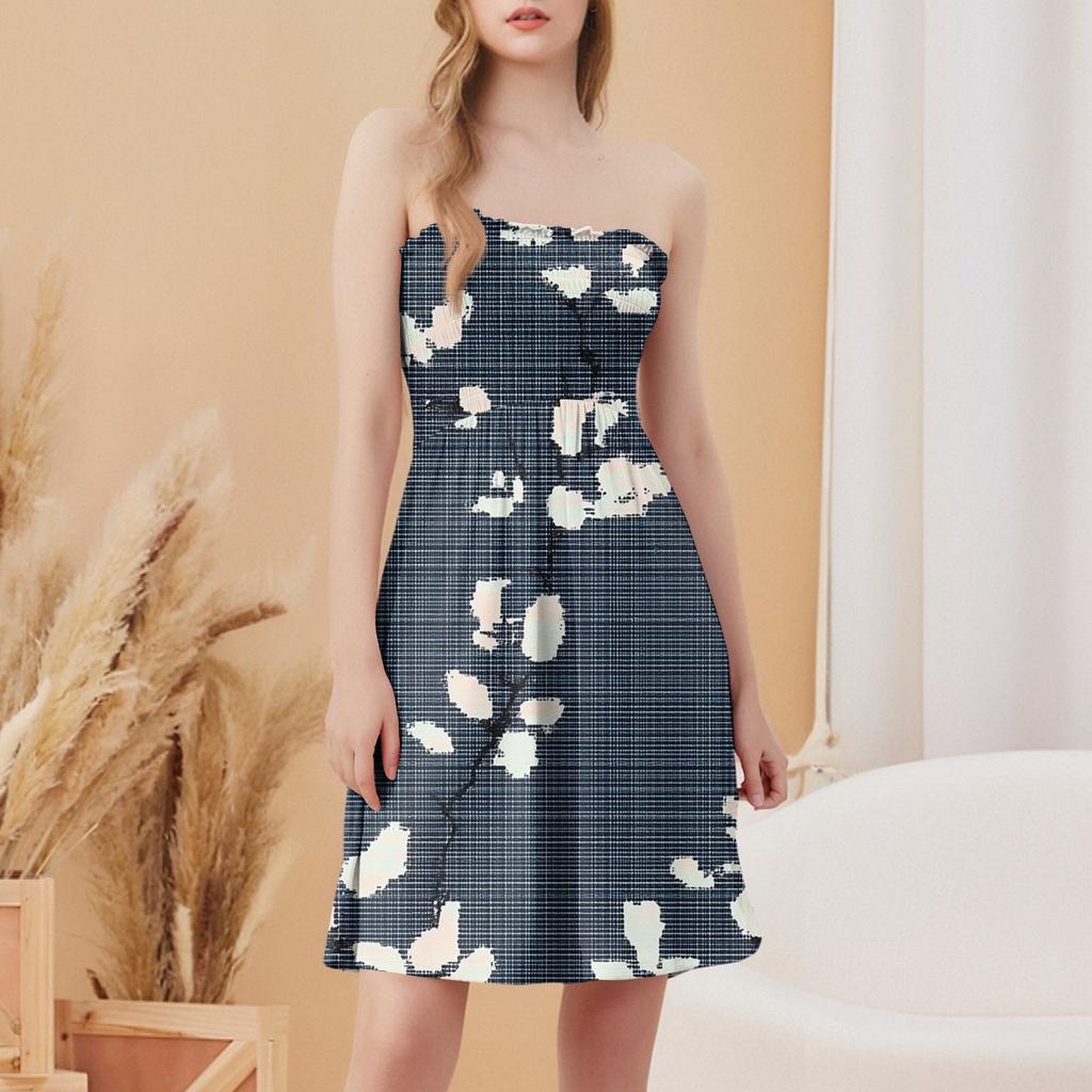 Modisches lässiges Damen-Tube-Top mit Blumendruck, ärmellos