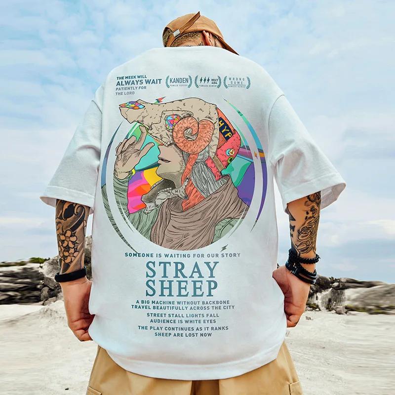 Oversized Men's Cotton T-shirt Short Sleeve Tee Summer Breathable Hip Hop Streetwear Y2k Tops Graphic T Shirts Harajuku Clothing