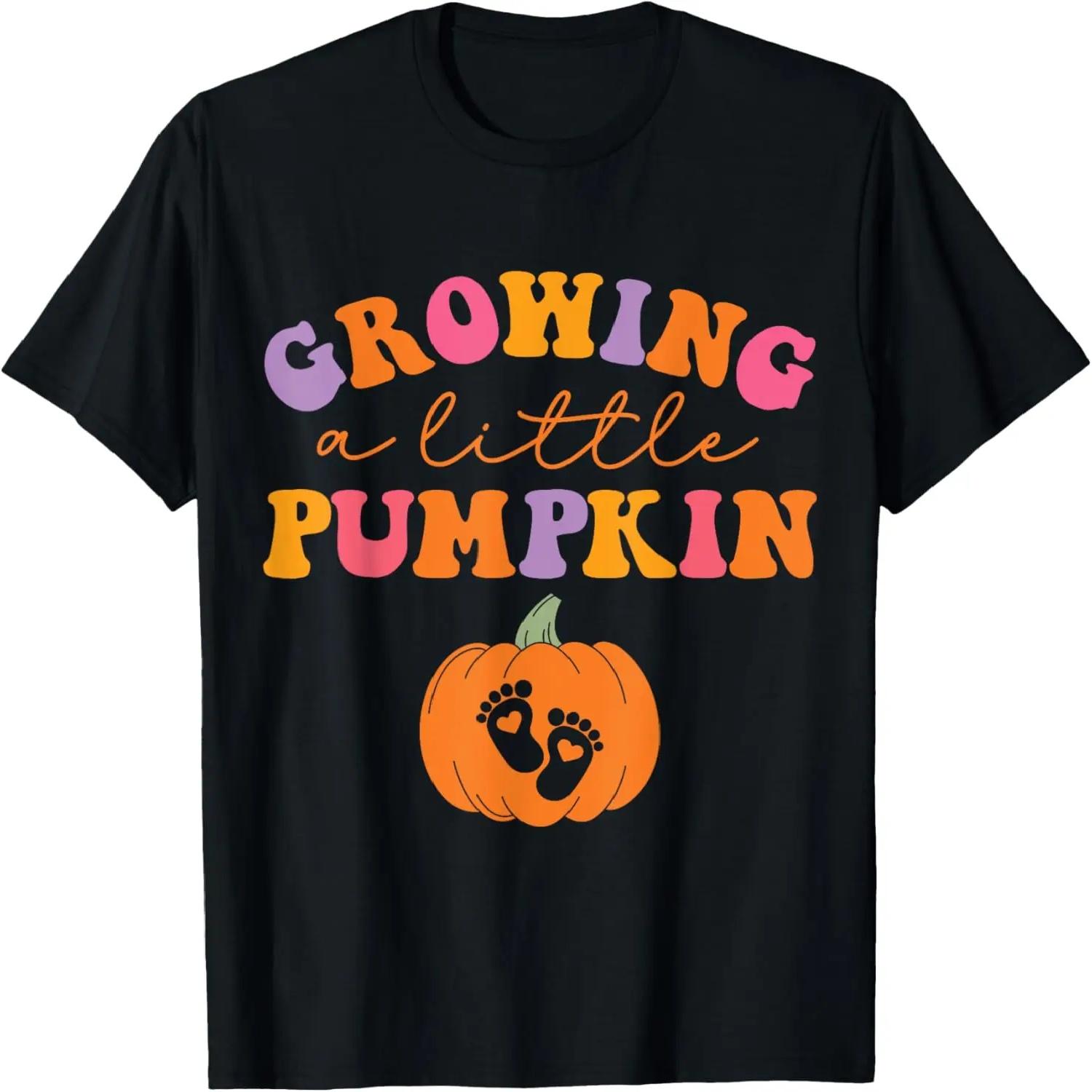 Growing A Little Pumpkin Halloween Pregnancy Announcement T-Shirt S