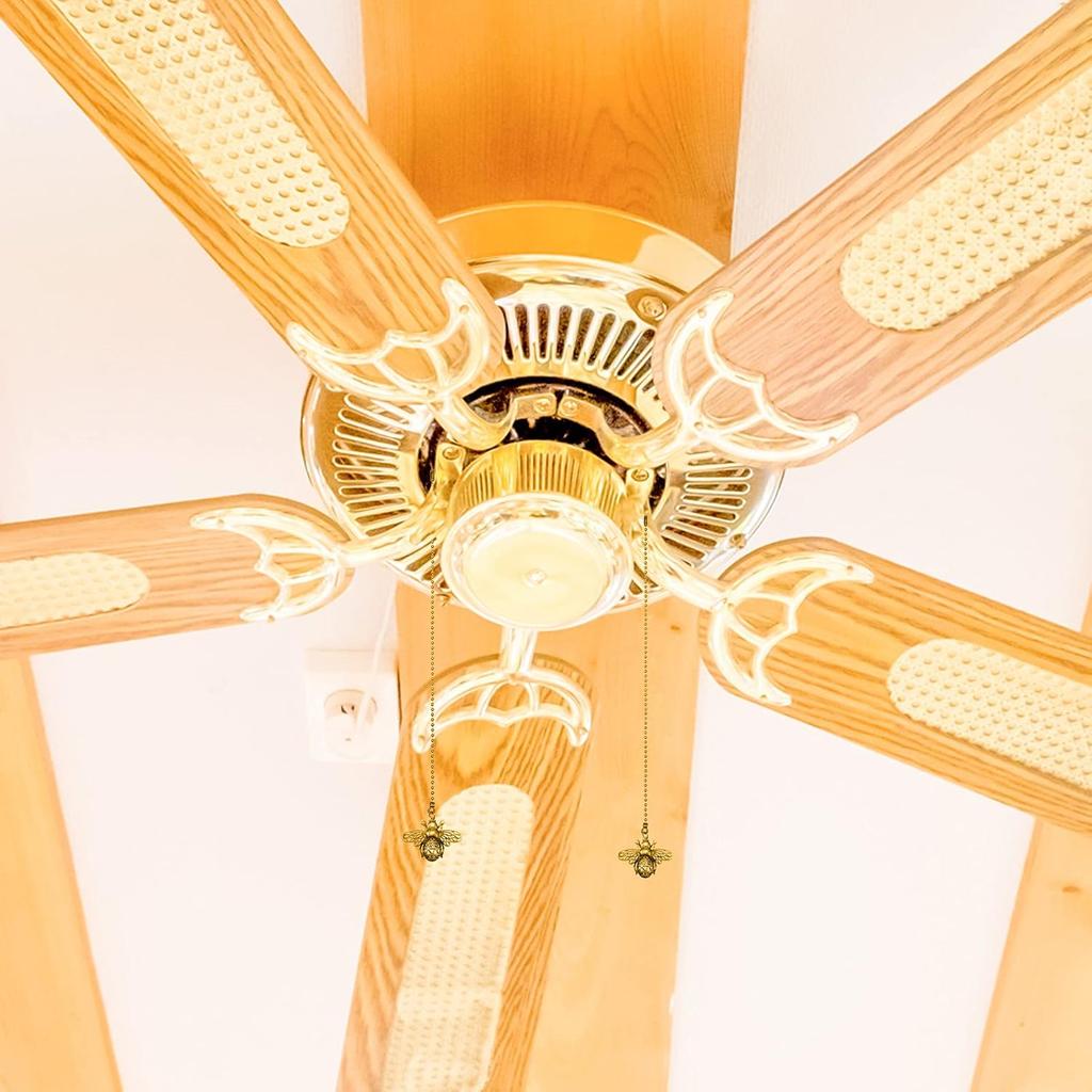 4 Pack 13'' Vintage Queen Bee Ceiling Fan Pull Chain Extender, Decorative Dangle Charm Pendants with Chain Connectors, Bronze