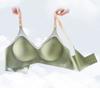 Lactating Mother Comfortable Latex Nursing Bra Gathered Push Up Bralette Two Tone Seamless Underwear Top Front Buckle Breast Feeding Bra