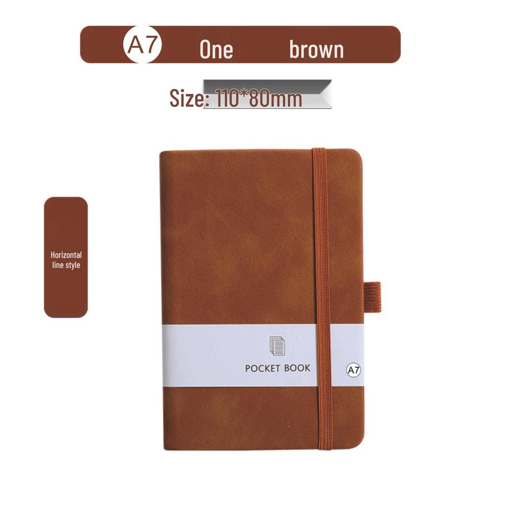 Portable A7 Color Elastic Band Notebook - Student Memo with Skin Feel Leather Cover