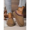New Lace-Up Ethnic-Style Fashion Snow Boots for Women Half-Slip-On Cotton Boots Warm Winter Boots for Fall and Winter
