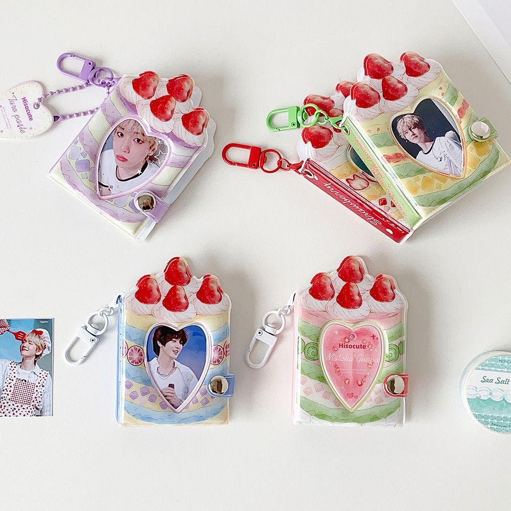 PVC Mini Photo Album 1 Inch Kpop Photo Card Book Holder Cute Photocard Binder Album Backpack Decor