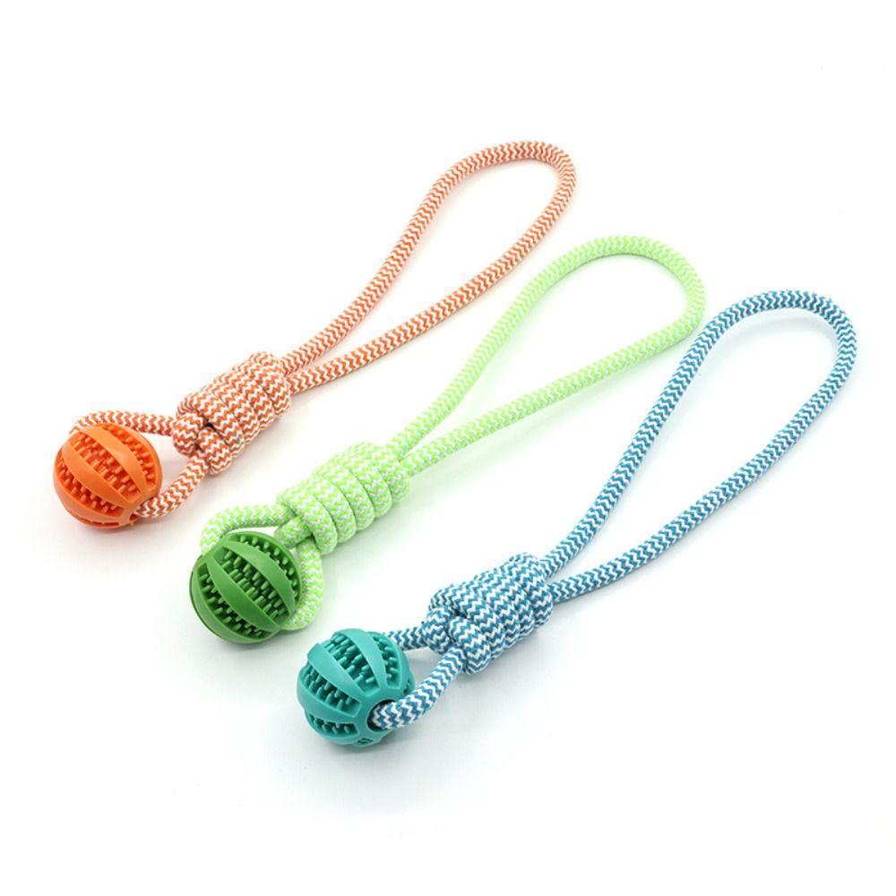 Bite-resistant Dog Slow Feeder Ball Pet Tooth Cleaning Relieve Boredom Interactive Pet Toys Playing Training Rope Knot Dog Toys