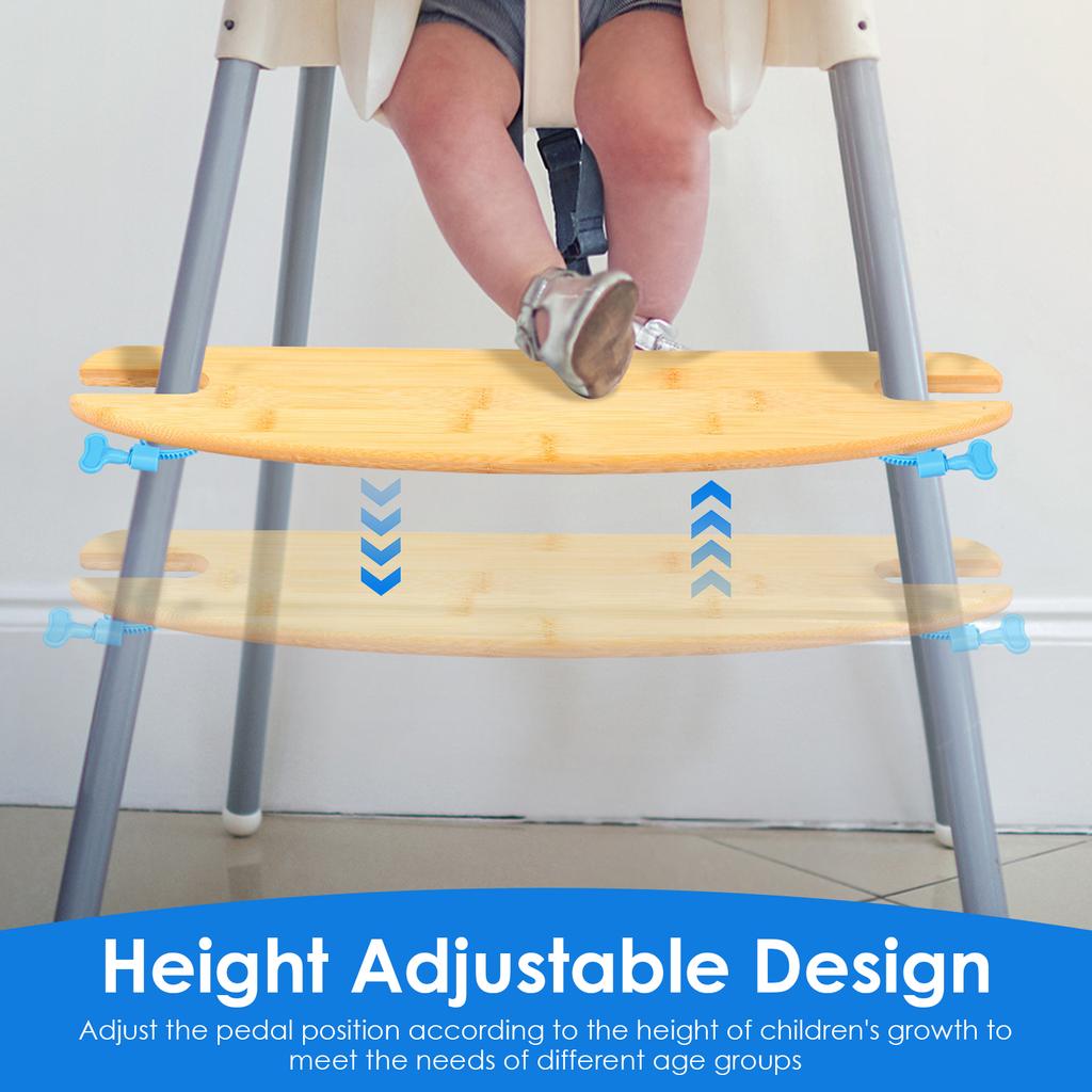 Baby High Chair Footrest Wooden Infant Seat Foot Rest Non-slip Stable for Dining Baby Adjustable Highchair Kids Furniture