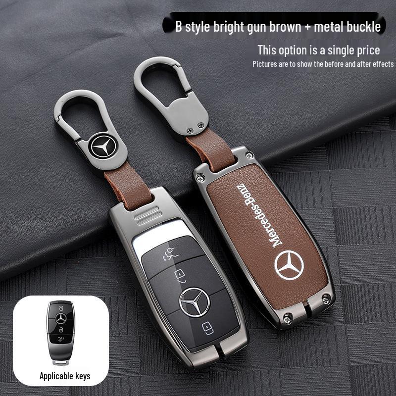 Mercedes-Benz E-Class Leather Key Cover for E300, E260L, C260, GLC300L, and GLE.
