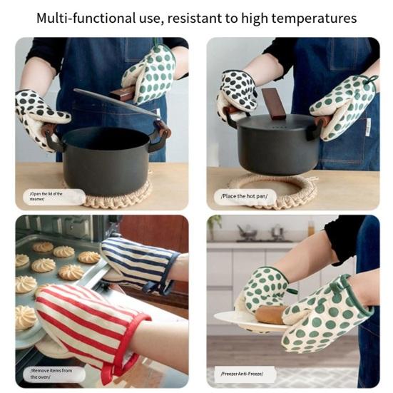 1Pc Thick Cotton Oven Glove Heat Resistant Mitt for Microwave Baking Non-Slip Kitchen Glove