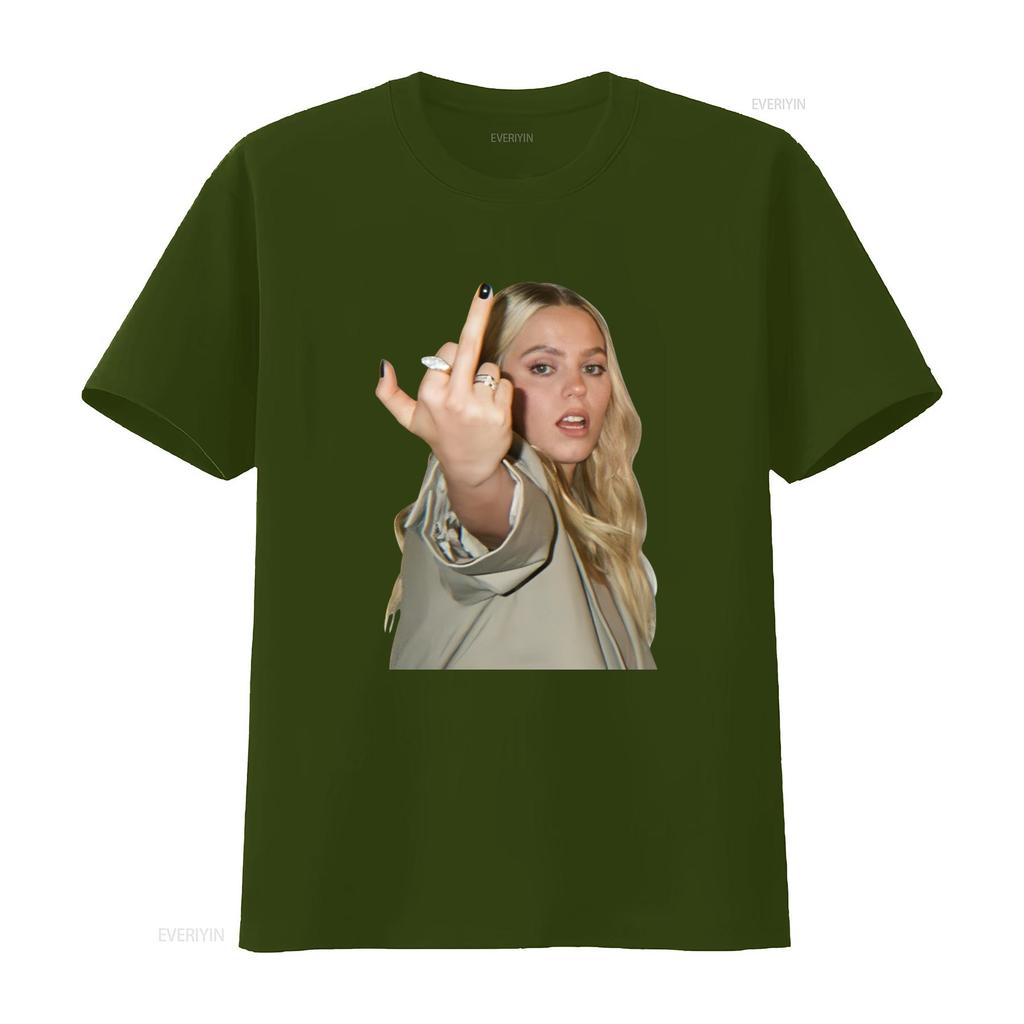 Renee Rapp Middle Finger T Shirt Hip Hop Style Fashion Statement Vintage Washed Streetwear Unisex Homme Versatile