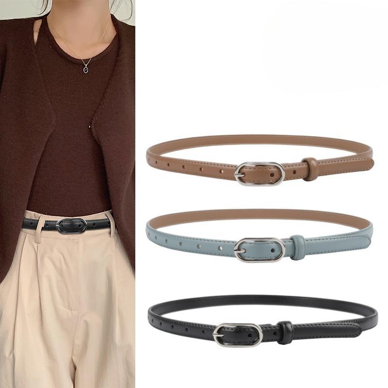 Slim Genuine Leather Women's Belt Belt Women's Style with Jeans Casual Pants Simple and Versatile Dress Decoration Summer