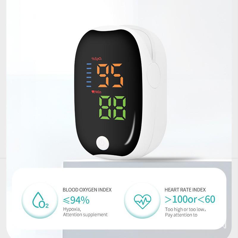LK89 FDA Certified White Round Pulse Oximeter: Heart Rate & Blood Oxygen Monitor with Finger Clip