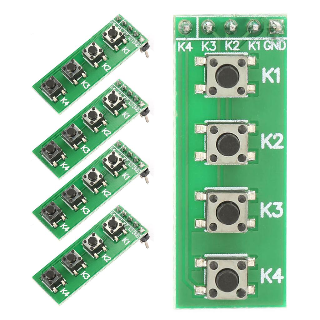 5 Pcs 4 Button Key Module Universal 4 Key Push Button Switch Module Keyboard Board for PIC PLC ARM FPGA CPLD