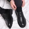 Leather Casual Round Toe Social Shoe Male Black Men's Formal Shoes Business Cheap Clearance Liquidation Clothing  Trend 39