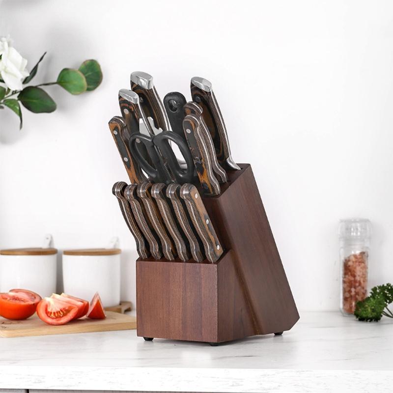 Large Capacity Wood Cutter Holder 14 Slot Home Desktop Cutter Storage Rack Stable Countertop Cutter Holder Enduring