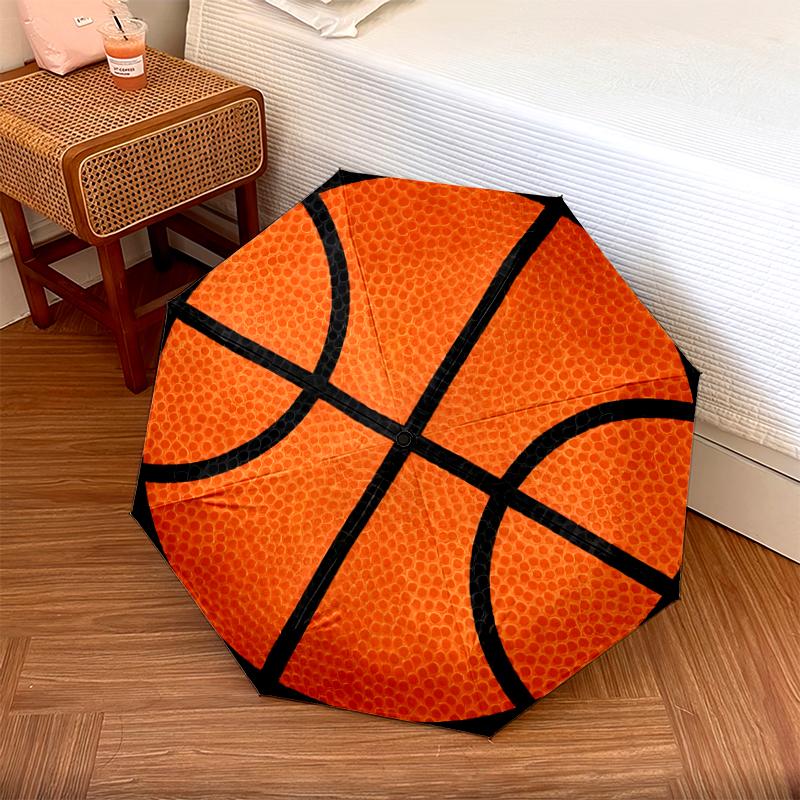 1 Stück Basketball Sport Regenschirm Tragbarer Faltregenschirm Eisenrahmen Loch Rippenstruktur Outdoor Heim Regenschirm A8