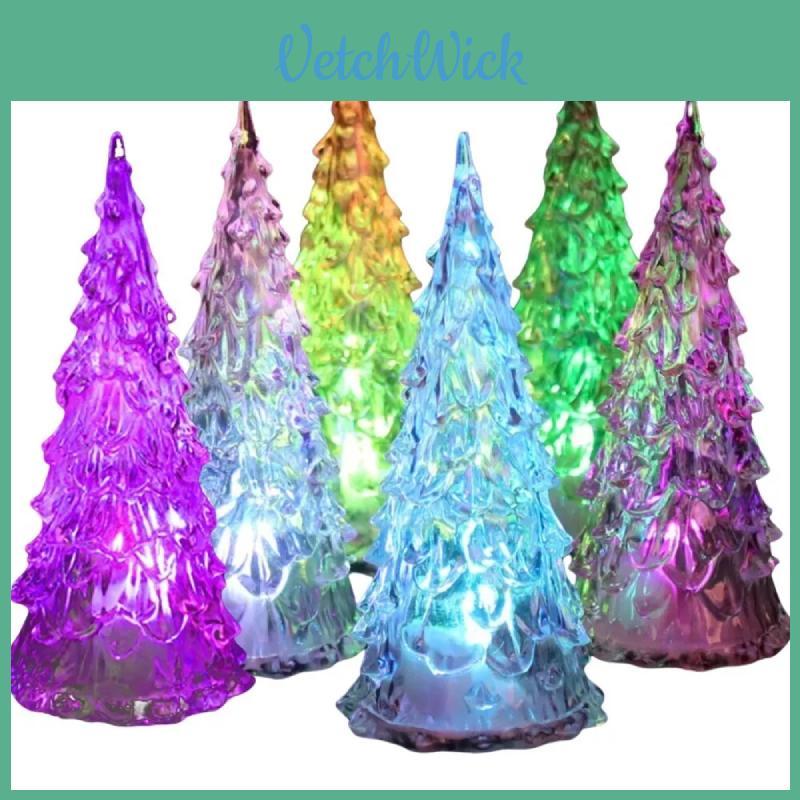 Sparkling Acrylic Christmas Tree Led Toy Night Light Ideal For Holiday Decorations