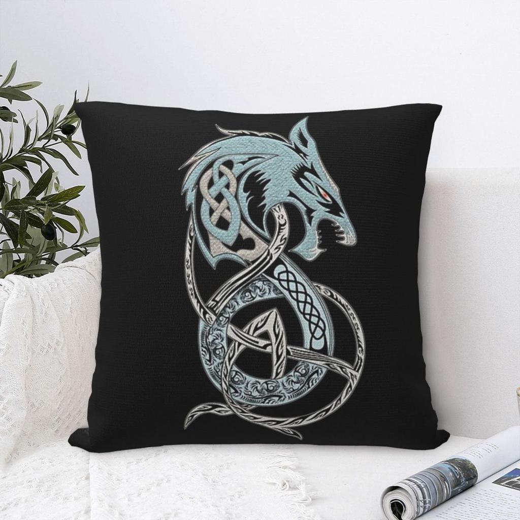 Viking Loki Son Fenrir Square Pillowcase Cushion Cover Pillow Case Throw Pillow Cover for Home Sofa Living Room