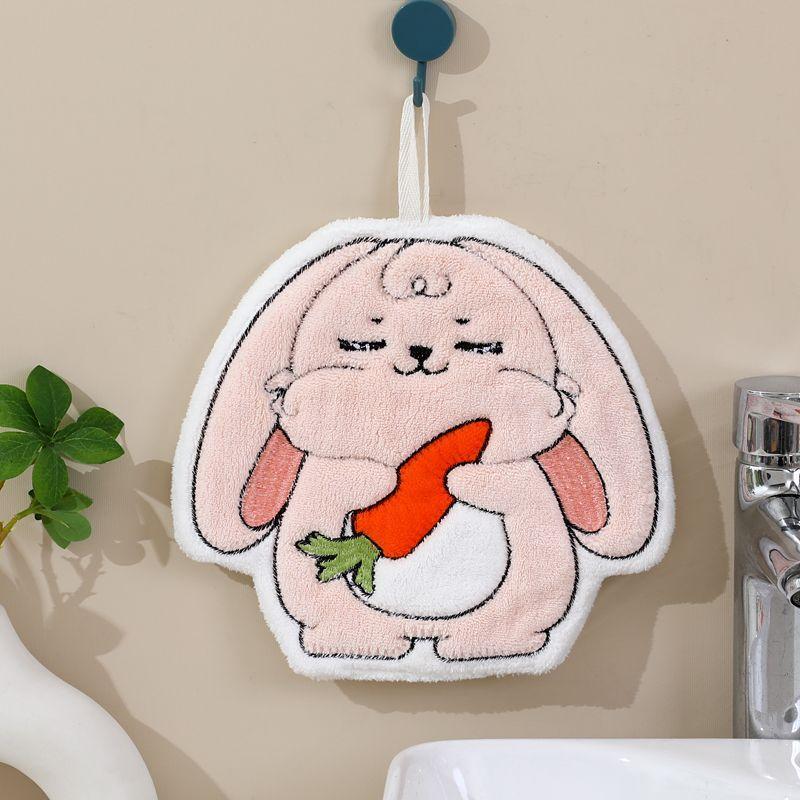 Cartoon embroidery hand towel hanging style hand towel hanging style cute living room bedroom ins home use