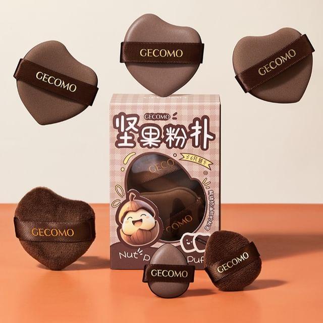 Jesireca - Set of 6: Powder Puff (Various Designs) Set of 6 - Brown