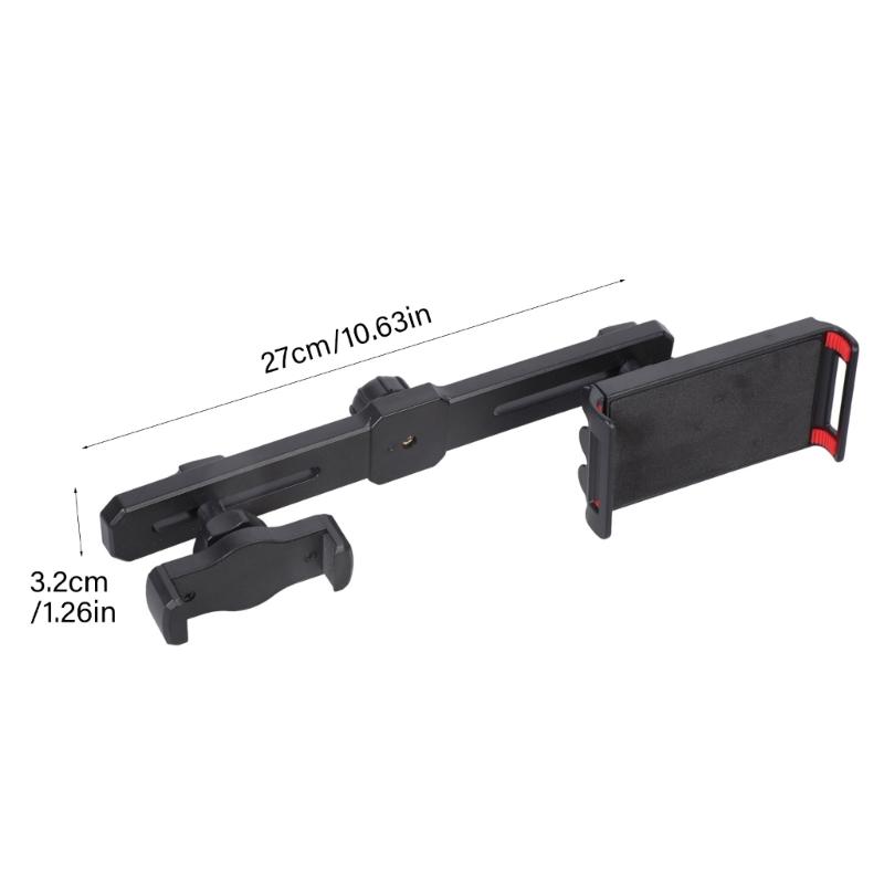 Double Device Mobile Holder For Smartphones Tablets 4.5 11 Inch 1/4 17mm Tripod Mount Stable Rotating Base For Video Recording Navigation
