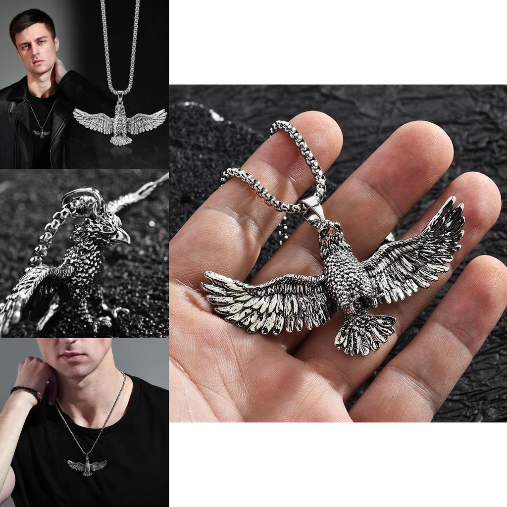 Stunning Titanium Steel Eagle Pendant Necklace For Men Vintage Hip Hop Style Jewelry