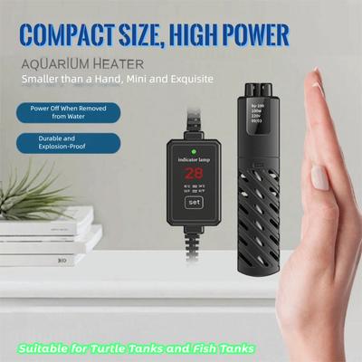 Quartz Glass Aquarium Submersible Heater Low Water Level Adjustable Turtle Tank Heater 30w-100w Constant Temperature Control