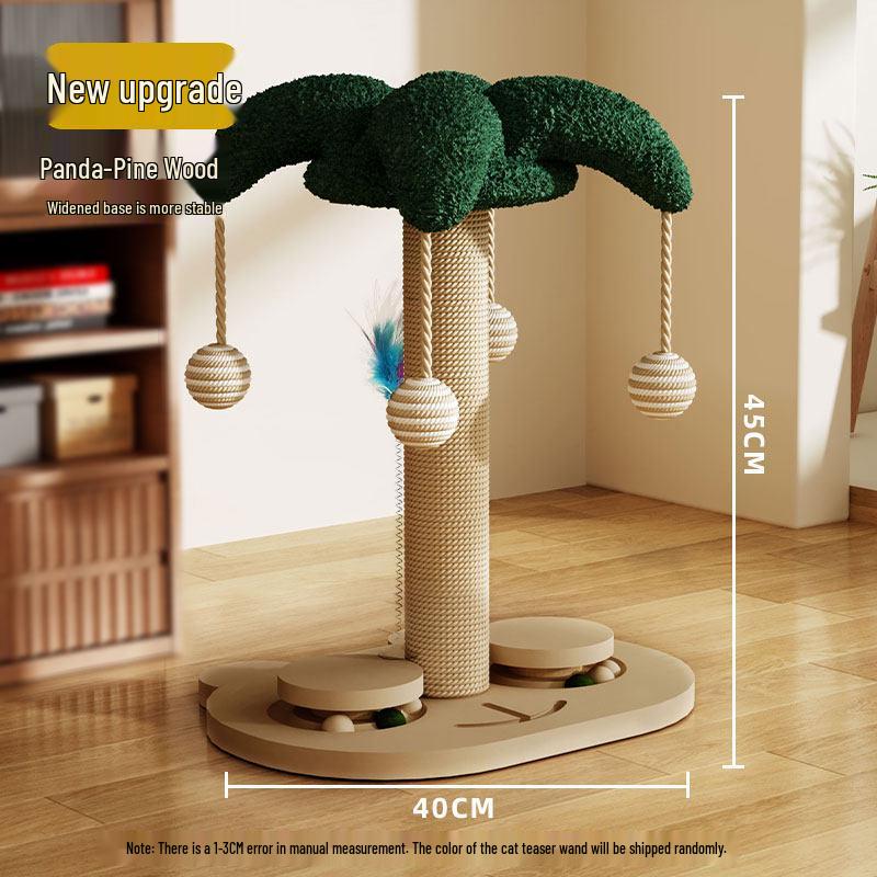 Oszczędzające miejsce, od podłogi do sufitu, lite drewno, drzewko dla kota z platformami do wspinaczki i drapakiem