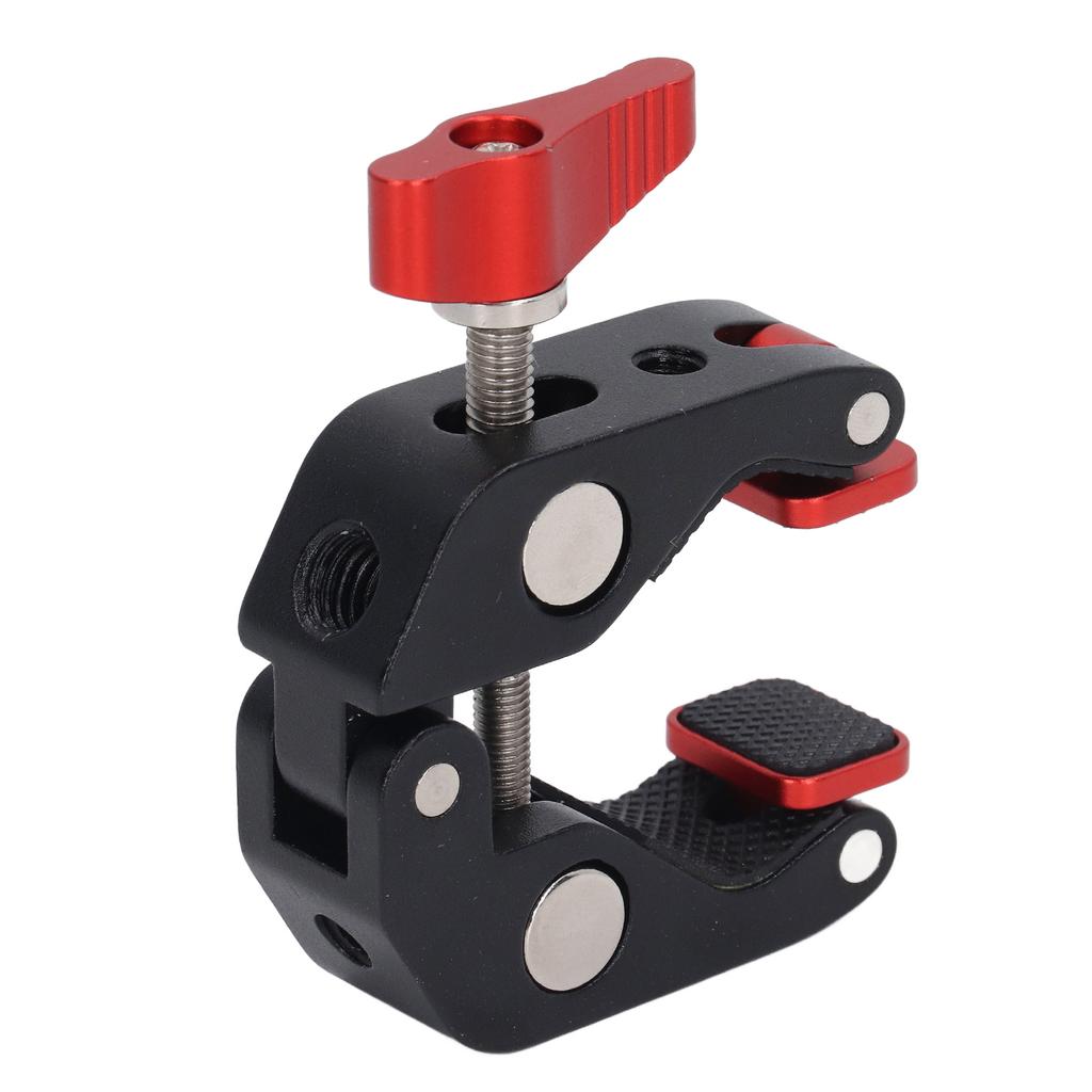 Super Clamp Red Crab Clamp Aluminium Alloy Silicone Cushion Drop Resistant Camera Clamp with 1 4 3 8 Screw Holes