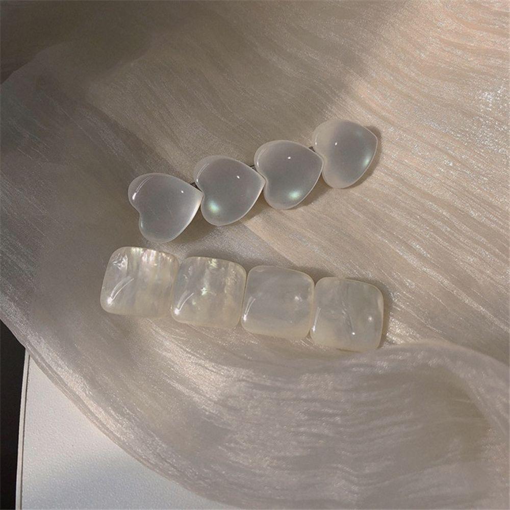 

Props Transparent Opal Side Clip Women Hair Accessories Geometric Hairpin Korean Style Barrette