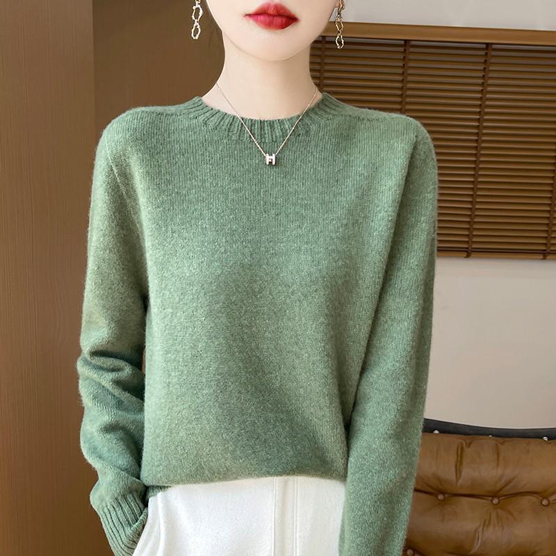 100% Pure Wool Loose Knit Fashion Sweater - Cashmere Thickened Pullover for Autumn/Winter.