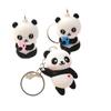 Novelties Cute Cartoon Couple Panda Keychain Pendant Car Bag Key Chains for Women Jewelry Gift