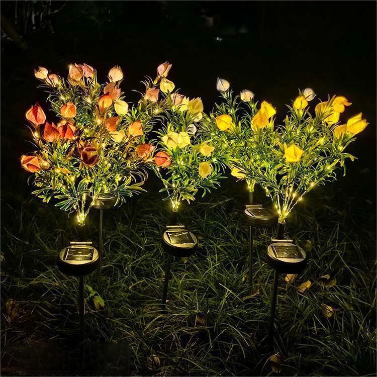 Solar LED Gardenia Light: Waterproof Outdoor Lawn Decoration with Ground Stake