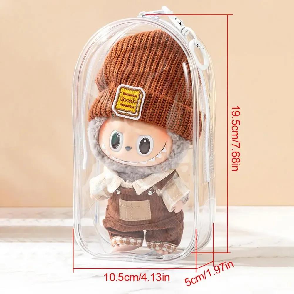 For Labubu Waterproof Bags Labubu Bag Case With Keychain Transparent Cloth Box Art Toy Nice Decor Good Gift For Kidss