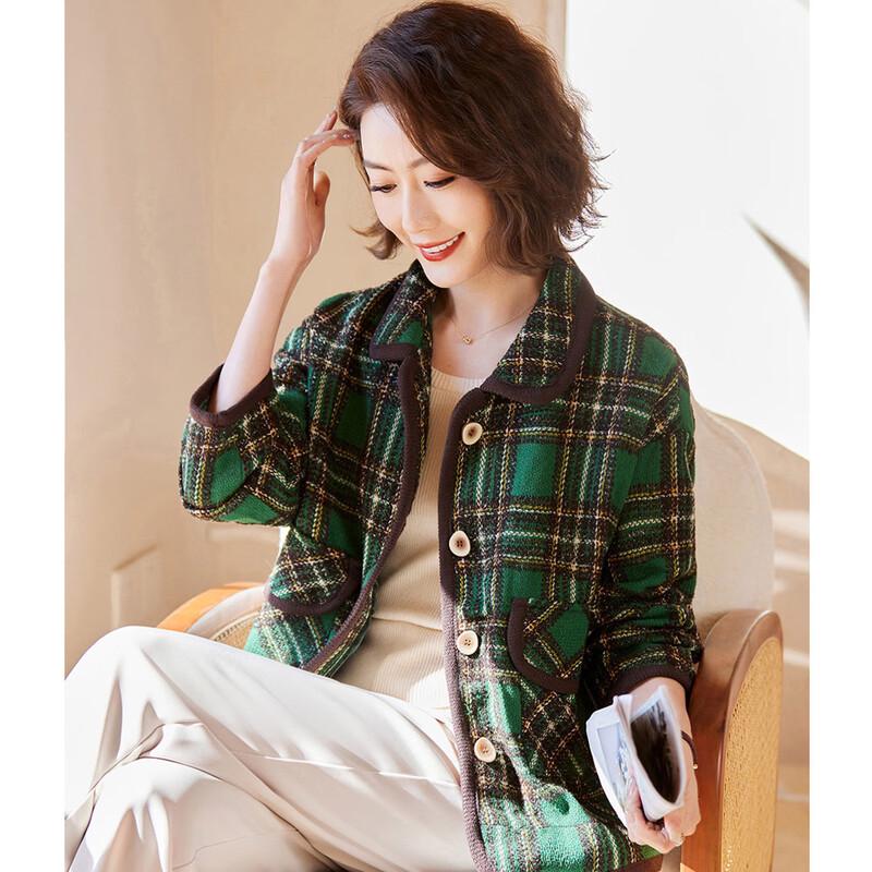 Women's Retro Plaid Lapel Coat