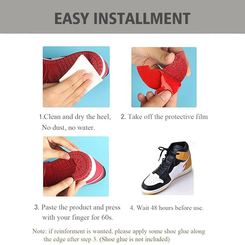 Self-Adhesive Anti-Slip Sole Protectors Heel Repair Plates Wear-Resistant Shoe Bottom Pads for Men and Women