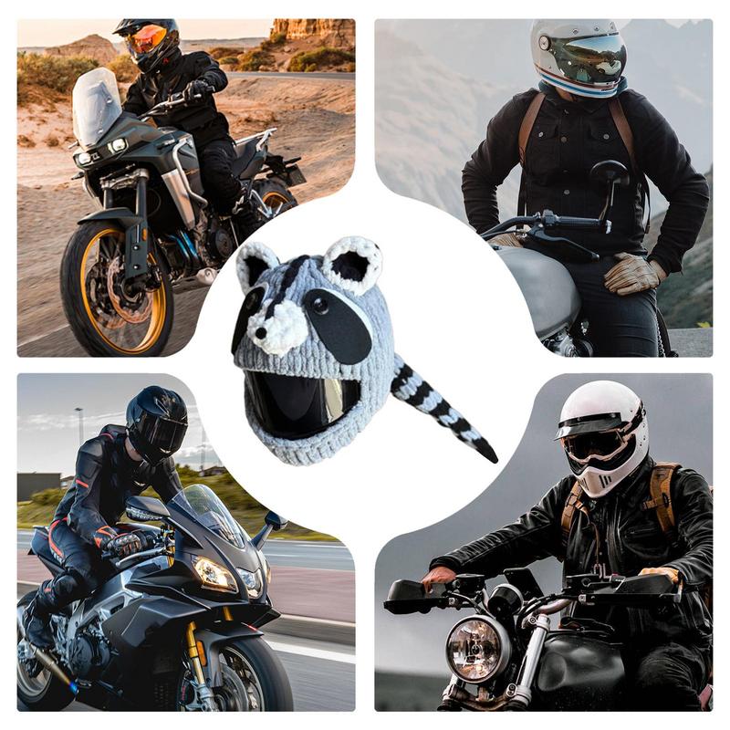 Husă pentru căști de motocicletă, cu desene animate drăguțe, pentru căști de motocicletă, pălărie tricotată manual, croșetat, husă de protecție, accesorii pentru căști