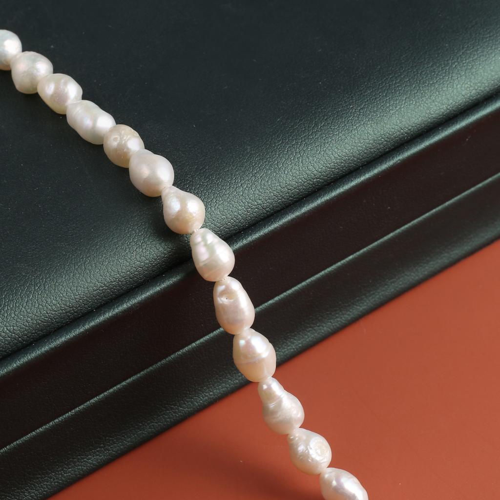 1String, Handmade Water Drop Pearl 6-7mm, White Natural Freshwater Pearl Beads for Jewelry Making DIY Necklace Bracelet Crafts, Women Gift 36cm