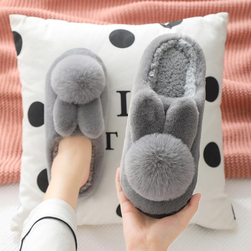 Home Closed Heel Warm Thickened Cotton Shoes Autumn Winter Cotton Slippers Men Couple Indoor Fuzzy Cotton Shoes Women