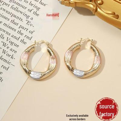 European & American Style Irregular Ear Cuffs: Colorful High-End Women's Earrings, Flat, Small Niche Jewelry