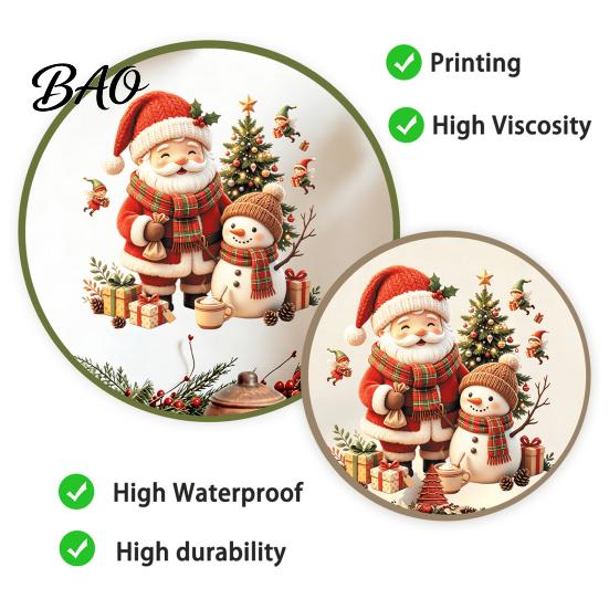 No Residue Seasonal Wall Decor Cute Santa Snowman Christmas Decals, Removable PVC Stickers with Festive Indoor Holiday Decorations Elf Gift Elements,