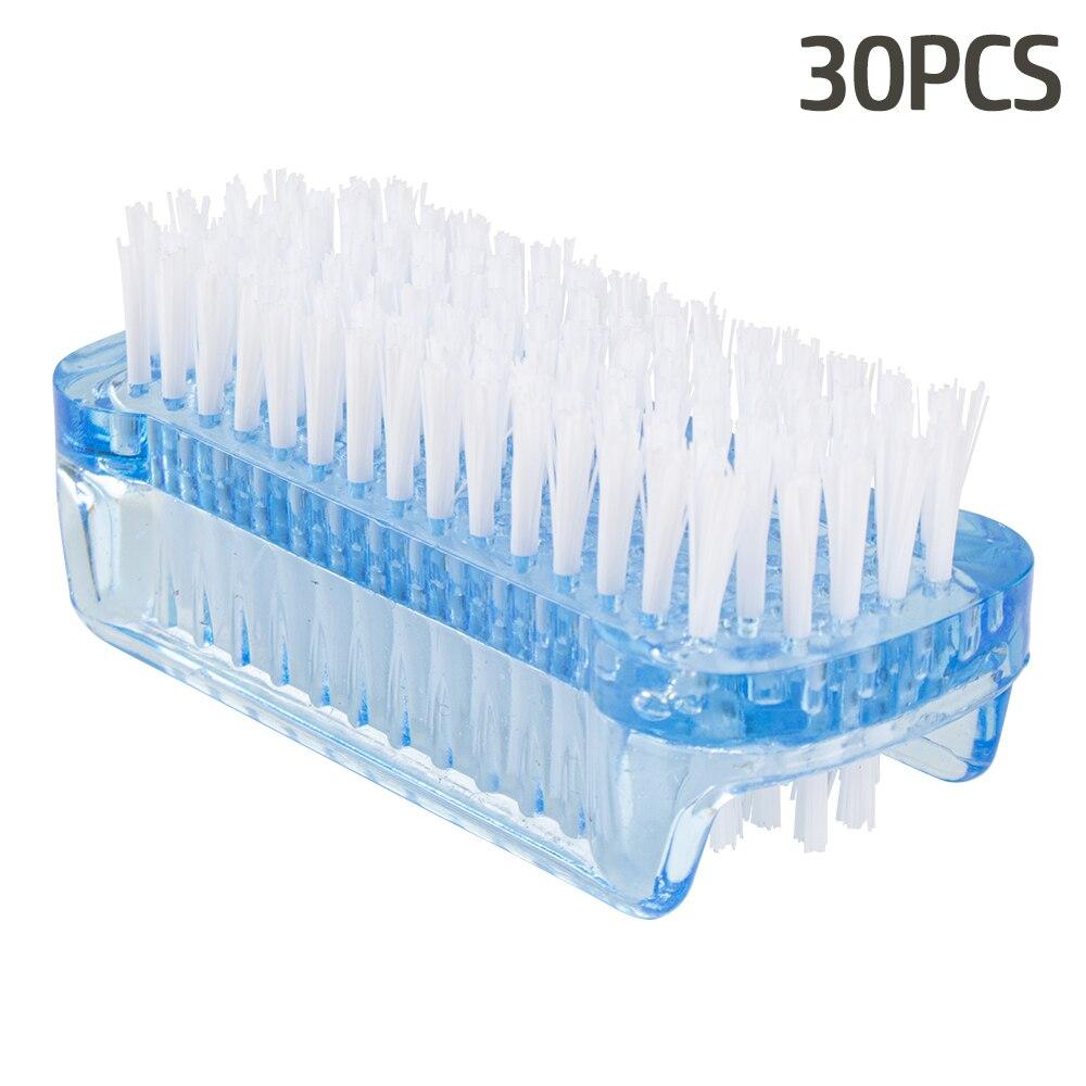 10/20/30/50Pcs Plastic Nail Dust Powder Cleaning Brush Double Sided Hand Fingernail Toes Scrubbing Brush Cleaner Pedicure Scrub