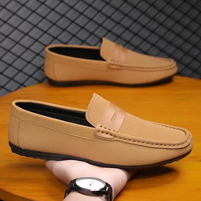 Mode Britischer Stil Herren Freizeit Leder Weiche Sohle Schuhe Flache Designer Minimalistische Slipper Outdoor Leichtgewicht Slip-on Fahrschuhe